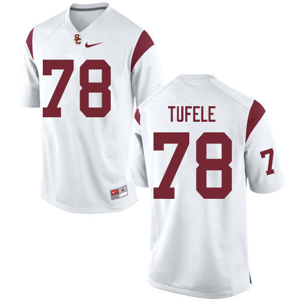 Men #78 Jay Tufele USC Trojans College Football Jerseys Sale-White